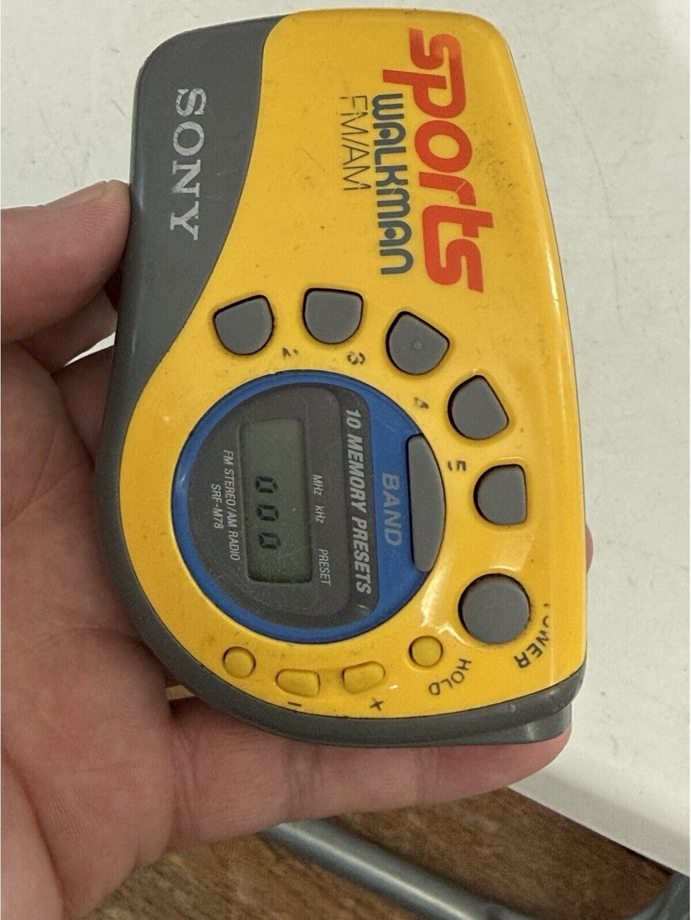 Sony Sports Walkman SRF-M78 AM/FM Radio Yellow Tested Works